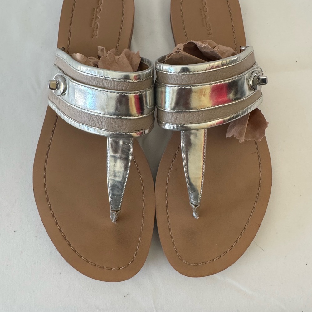 Coach Women's Silver Sandals - Picture 4 of 4